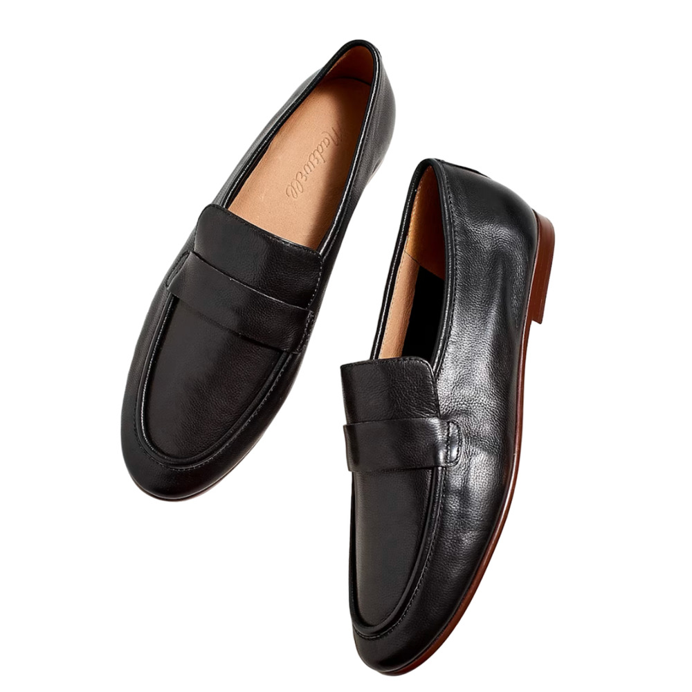 Madewell Black Leather Penny Loafers